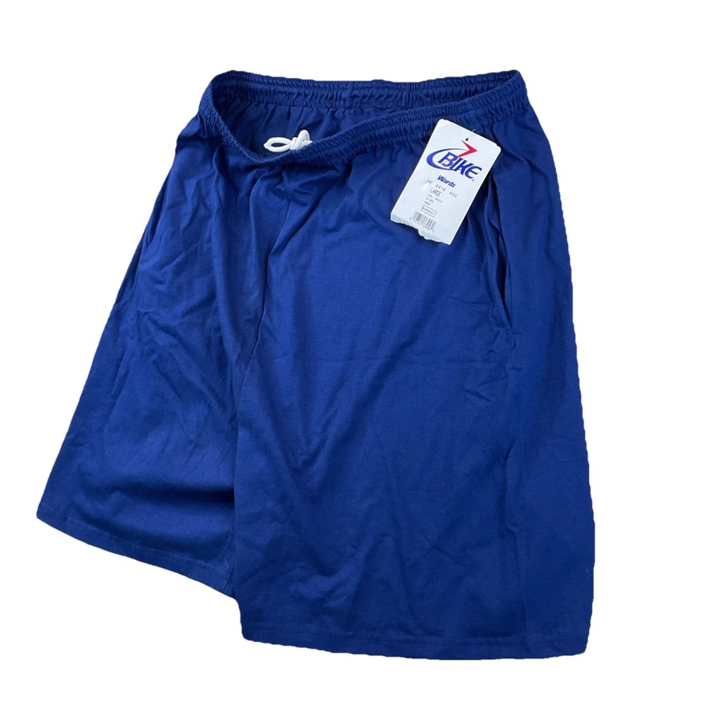 Vintage Bike Brand Wards Mens Large Fleece Athletic Shorts Blue 80s USA N703